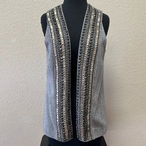 Chico’s tweed studded embellished vest | Chico’s size 0